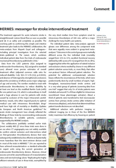 hermes stroke lancet|HERMES: messenger for stroke interventional treatment .